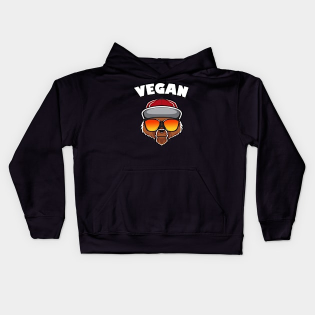 Vegan Hipster Grizzly Bear Kids Hoodie by Foxxy Merch